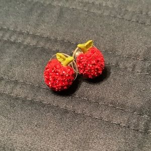 Betsey Johnson Apple Rhinestone studs